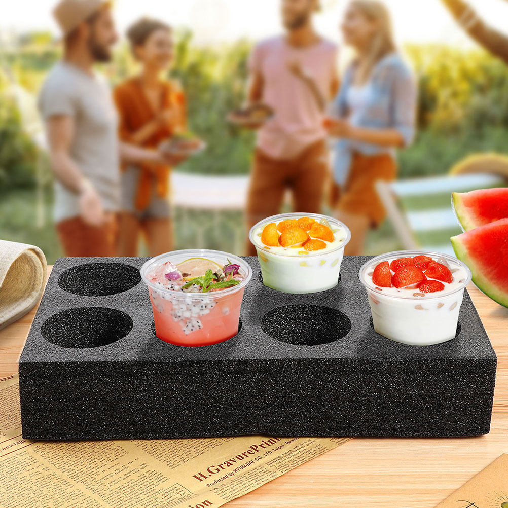 Coffee Tea Cups - 4Pcs 8-Hole Beverage Cup Tray Premium