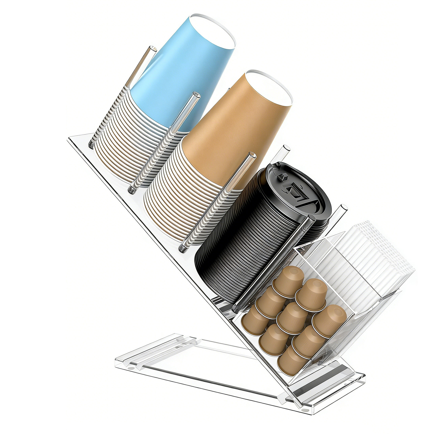 Coffee Tea Cups - Acrylic Coffee Cup Holder Adjustable Disposable