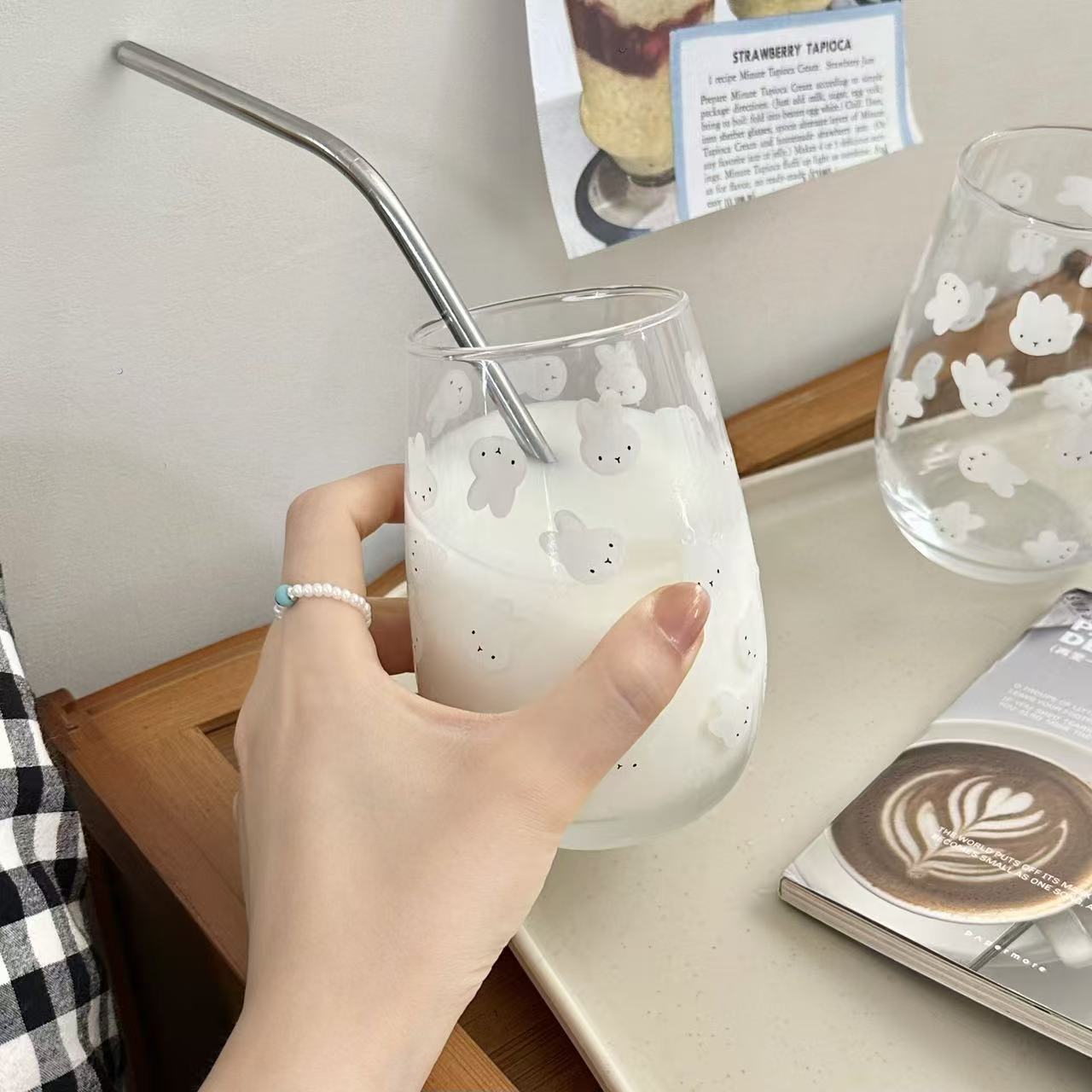 Cute Miffy Rabbit Printed Glas - Coffee Tea Cups ulasan dan harga