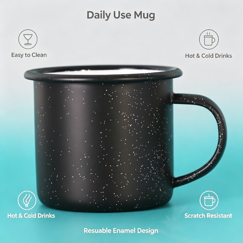 Vintage Enamel Mug with Star‑D - Coffee Tea Equipment ulasan dan harga