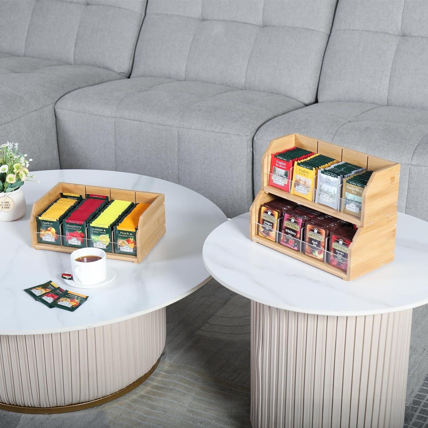 Bamboo Tea Bag Storage Box Thr - Coffee Tea Organizer ulasan dan harga
