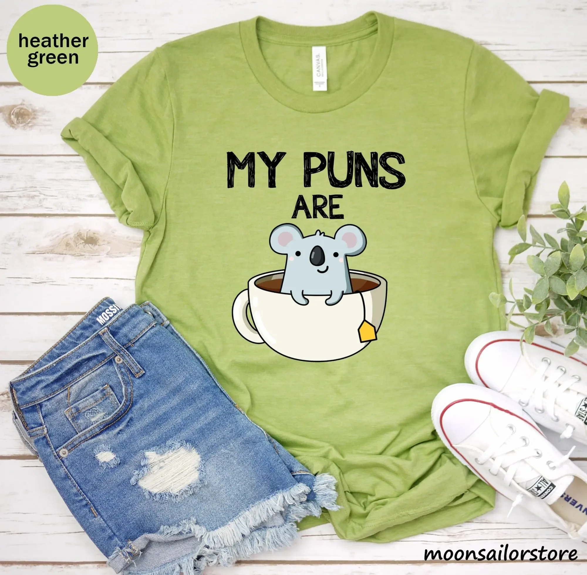 My Puns Are Koala Tea T Shirt  - Coffee Tea Joke ulasan dan harga